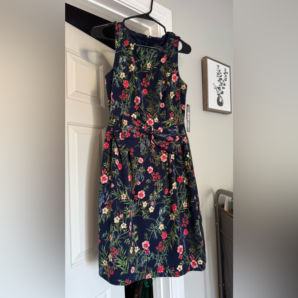 Tahari blue floral dress